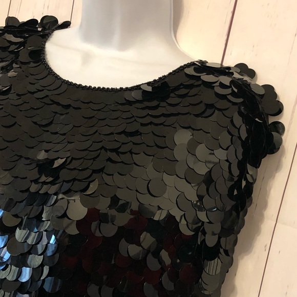 St. Honore Sequins Beaded Silk Sleeveless Blouse - Picture 4 of 6